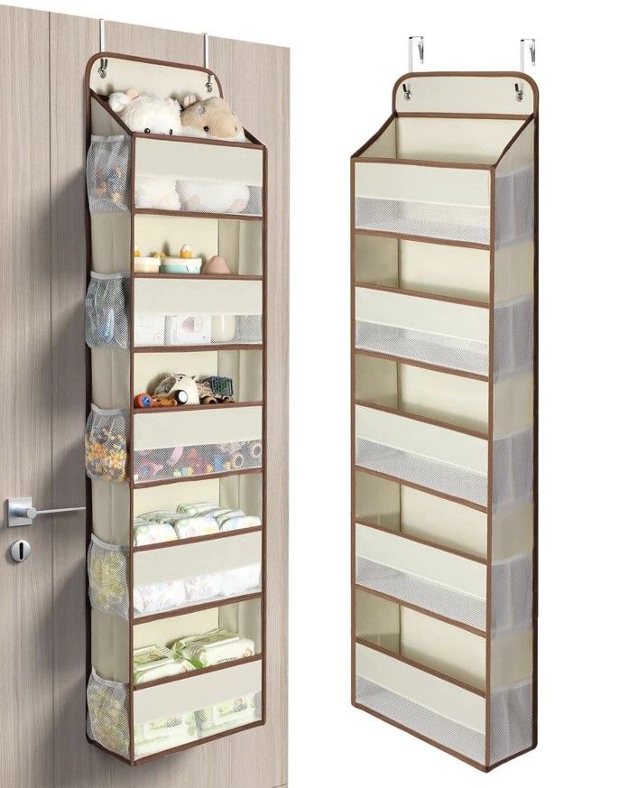 Yecaye 1 Pc 5 Tier Over the Door Organizer with 15 Pockets | 5-Tier, Beige