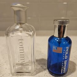 1990s Vintage Empty Cologne Bottles - Polo Sport And Tommy Hilfiger