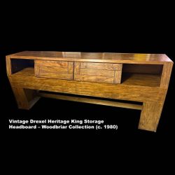 Vintage Drexel Heritage Storage Headboard