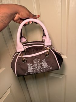 Juicy Couture Pink & Brown Velour Mini Handbag š