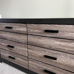 Distressed Wood Large 6 Drawer Dresser