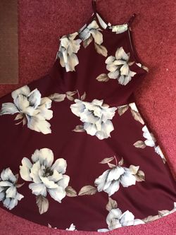 Red maroon Xs floral dress