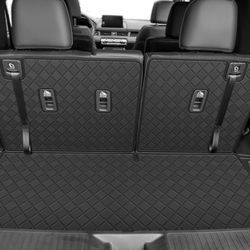 Cargo Mat & Backrest Liner for 2016-2025 Honda Pilot Black Diamond Faux Leather