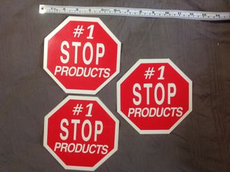 Lot of 3, #1 STOP PRODUCTS Stickers Decals .NHRA NASCAR TOO BOX.