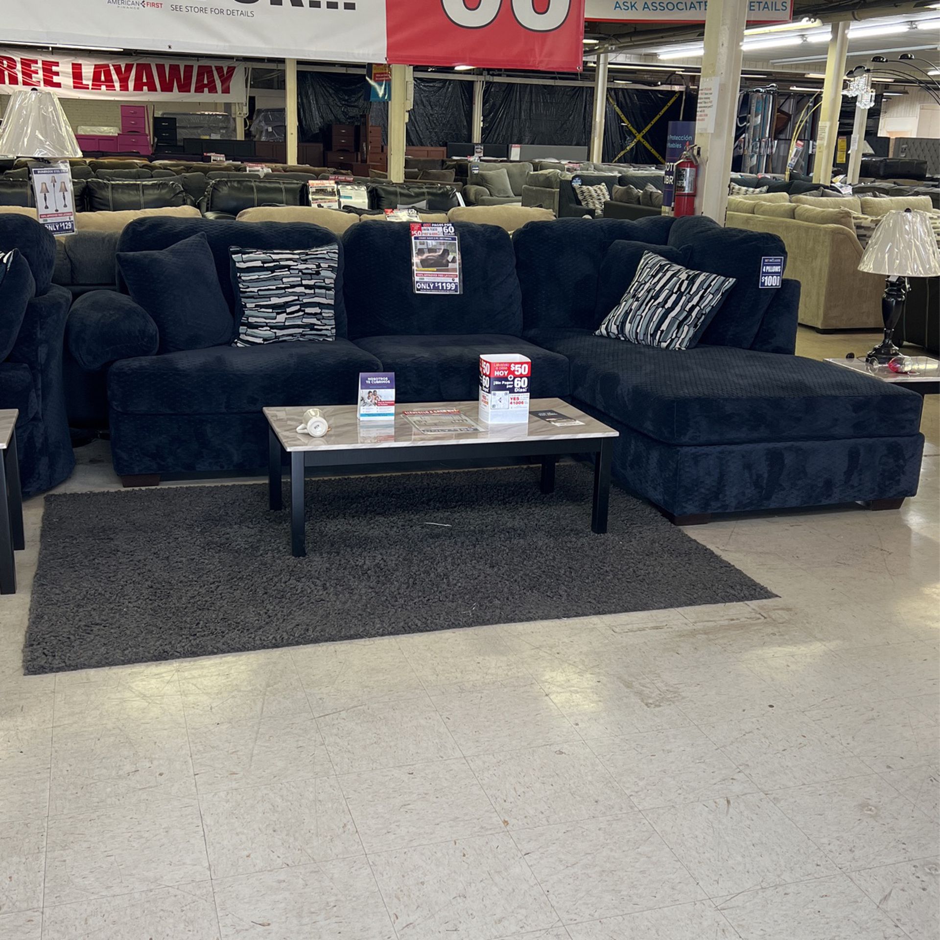 Comet navy 2pc Sectional
