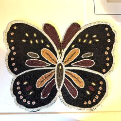 VERY RARE KIM SEYBERT BUTTERFLY CRYSTAL PLACEMAT CHARGER Centerpiece Original $99