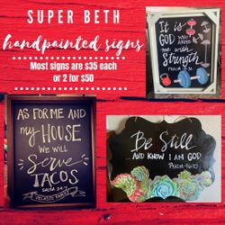 I make hand painted signs for all occasions. Great personalized gifts!