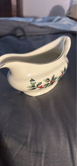 Formalities Christmas Holly Ceramic Gravy Boat