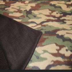 Camouflage Reversible Fleece Blanket Sewn Together Queen Size