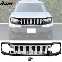 Fits 2021-2025 Ford Bronco Sport Grille Upper Guard Chrome Mesh Bumper Grill Cover