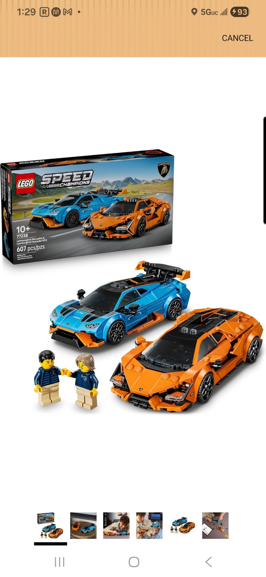 LEGO Speed Champions Lamborghini 2 Car Set Revuelto Huracán STO 77238