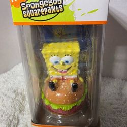 Vintage 1990's Treasure Box and Magnetic Frame Set - SpongeBob Sitting on a Hamburger
