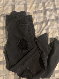 black Faded Mom Jeans