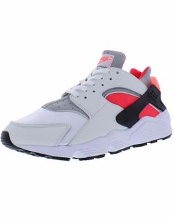 Nike Men’s Huarache White, Gray & Pink Athletic Sneakers