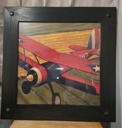 “Sky Riders II” by artist Karen Dupre - Thick Dark Wood Frame