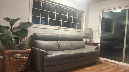 Gray Leather Couch