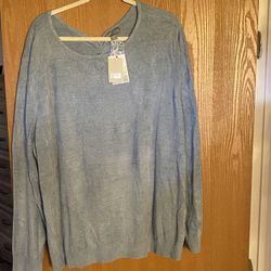 Barefoot Dreams Cozy Chic Ultra Lite Knot Back Pullover In Azure Blue Color