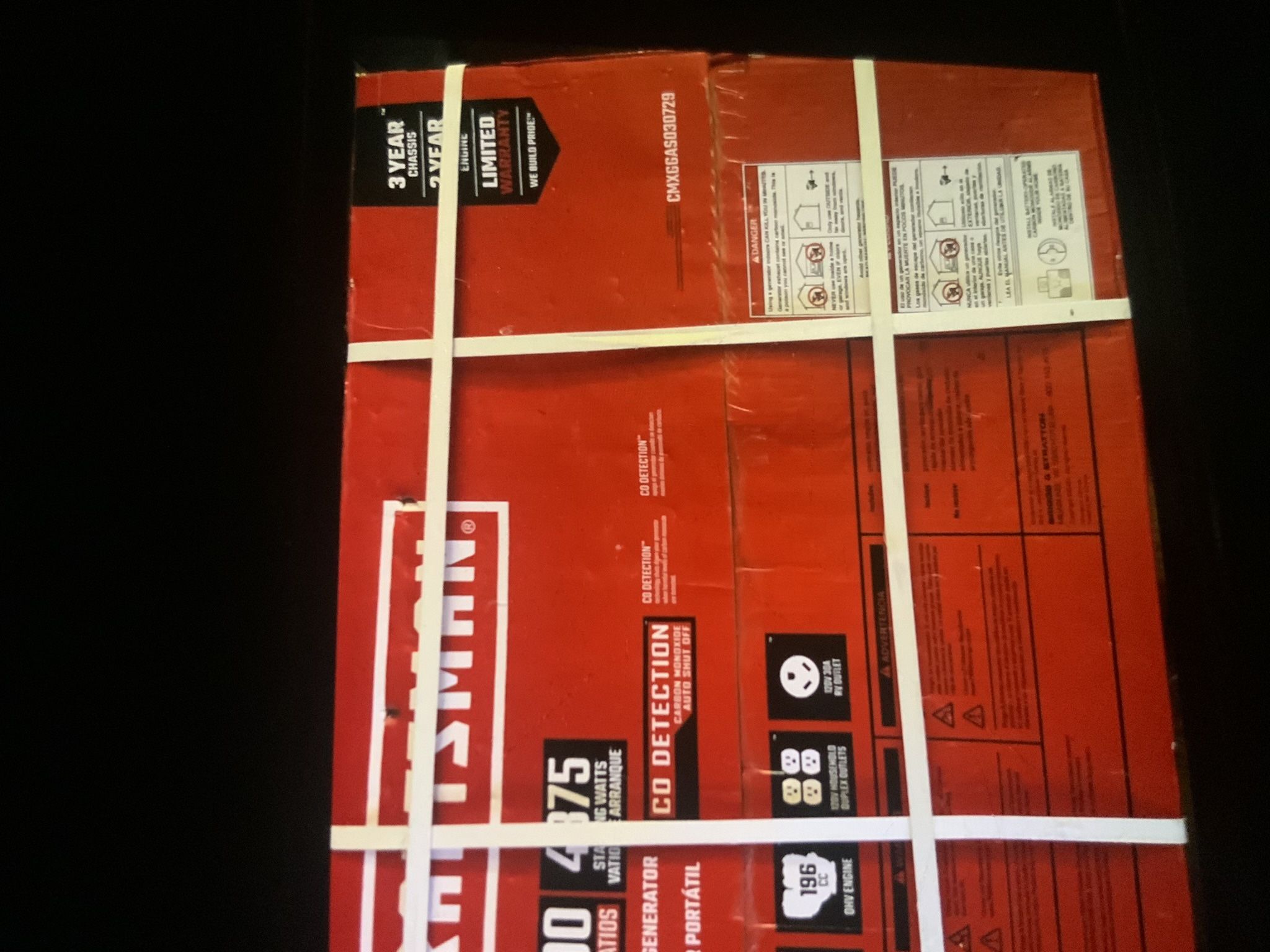 New Craftsman 3500 Watts Generator w/ Carbon Monoxide Detection Runs 19 Hours