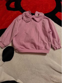 Cat & Jack 18M Pink Ruffle Collar Sweatshirt