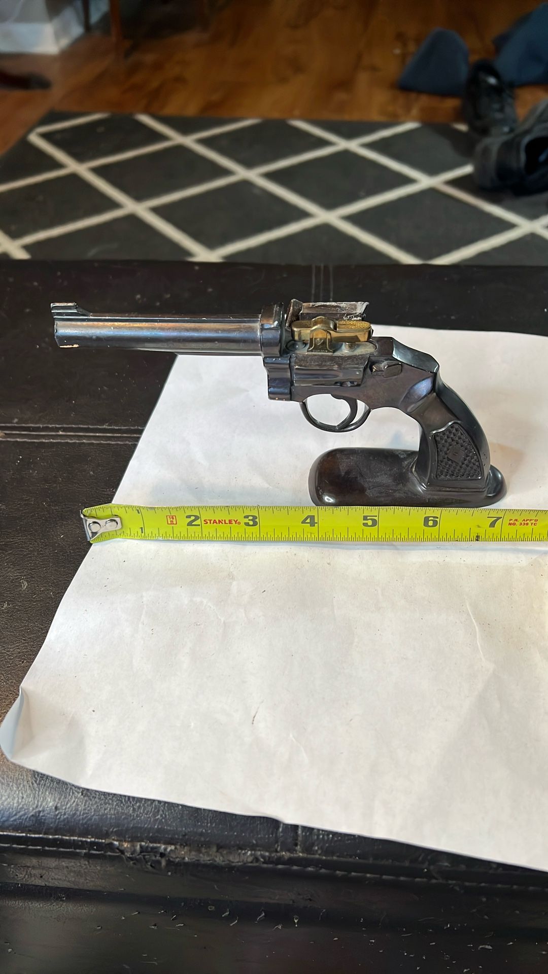 VINTAGE BRAS TOY GUN LIGHTER, VERY NICE PIECE