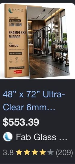 48” x 73” (4ftx6ft) mirror - frameless