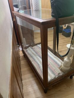 Wood Trimmed Glass Case