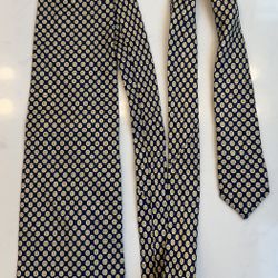 Baldessarini HUGO BOSS Navy Gold Polka Dot Silk Tie