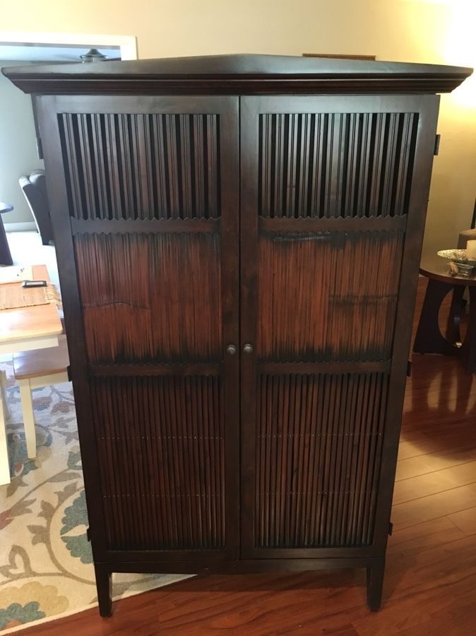 Pier 1 Imports Indonesian Solid Wood Armoire / Hutch 65" x 40" x 15.5”