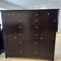 Brown With Silver Hardware Matching 5-Piece Bedroom Set