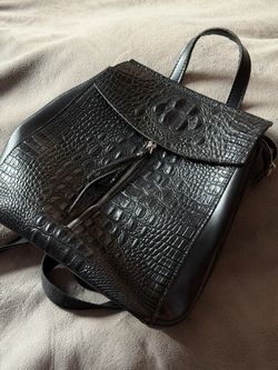 Black Leather Backpack – Galanti Italy