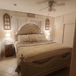 Vintage solid wood bed frame