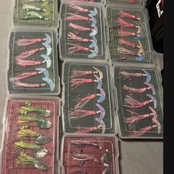 Sockeye Salmon Fishing Hoochie Smile Blade Spinner kits