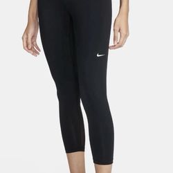 Nike Pro 365 Women's Mid-Rise Mesh-Paneled 3/4 Leggings Black Size NWT!   XS