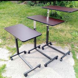 Overbed Tables - Adjustable height and locking rollers