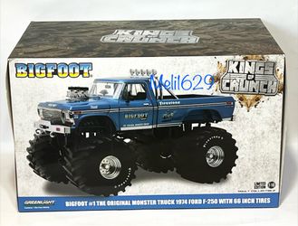 Greenlight 1/18 1974 Ford F-250 Bigfoot #1 Monster Truck with 66 Inch Tires