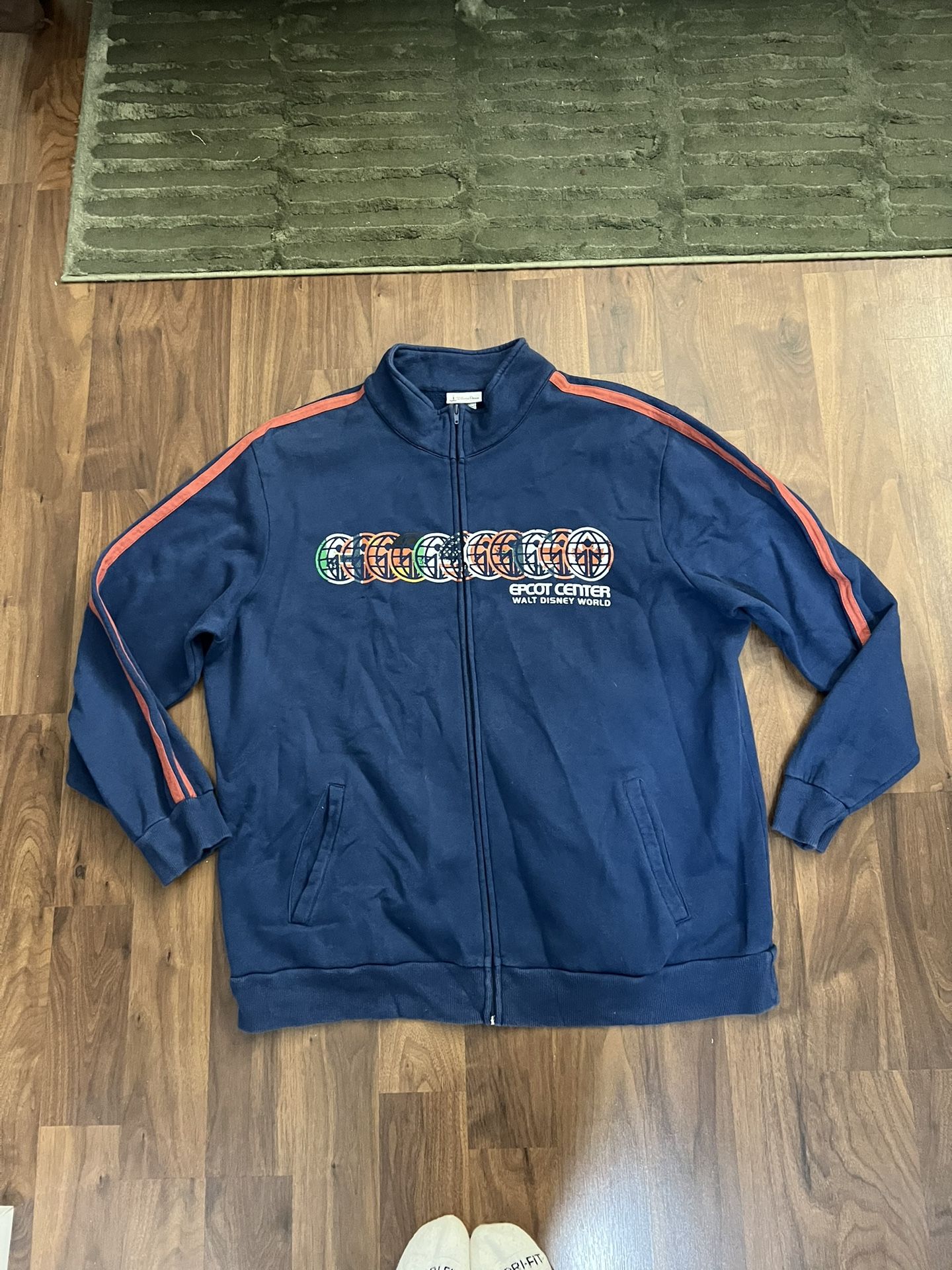 Vintage Disneyland parks Disney Epcot navy zip up running jacket 2XL