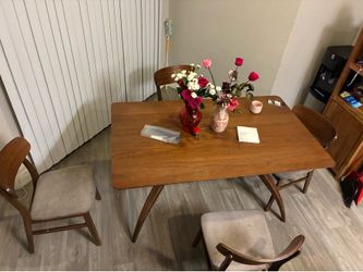 Wood table with four chairs