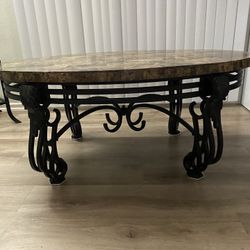 Brown Marble Coffee Table 