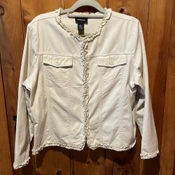 Avenue women’s size 18/20 Soft denim cream color jacket