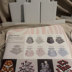 3 Cupcake Stands Bundle – Pink Zebra (2 Square + 1 Round)