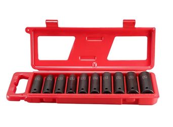 JobSmart 1/2In Drive SAE Deep Impact Sockets 10 PCs