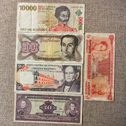 Old Venezuelan currency. Bolivares