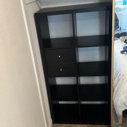 Solid Wood Dark Brown Shelf – Like New