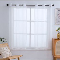White Sheer Curtains 63”