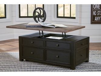 Tyler Creek Grayish Brown/Black Lift Top Coffee Table