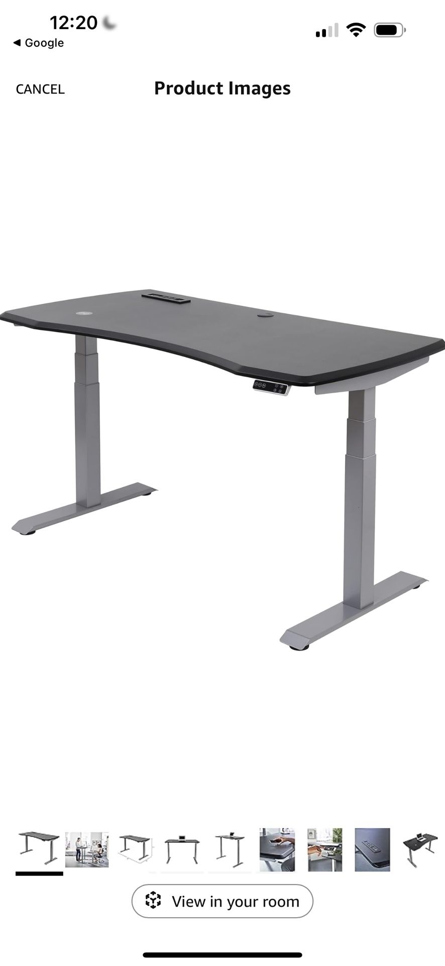 WorkPro® Electric 60"W Height-Adjustable Standing Desk with Wireless Charging, Black