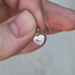 1.01ct Heart Cut Diamond - Natural Vs1 F High Quality Pendant 14k Gold
