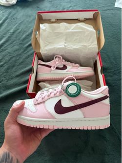 Nike dunk low pink foam red whit GS