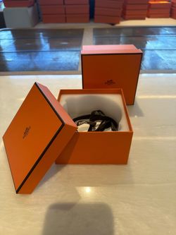 Authentic Hermès Orange Deep Gift / Tableware Box – 5.5” x 5.5” x 3.3”