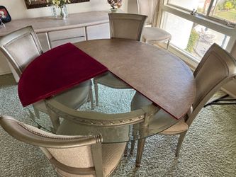 Vintage glass table with 6 chair set